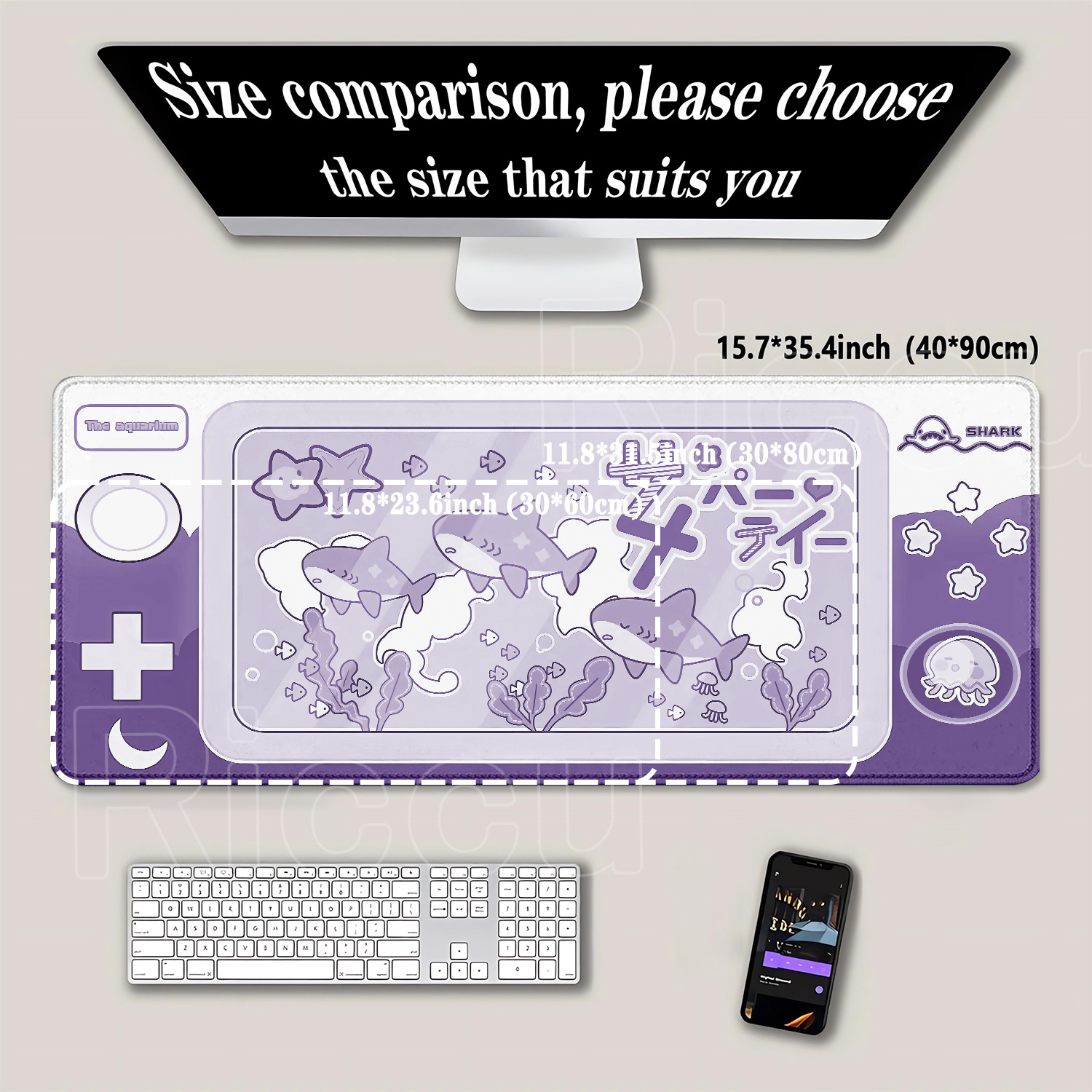 Mouse Pad Cute Shark Party The - Gaming Console Portable Pc 评论和价格